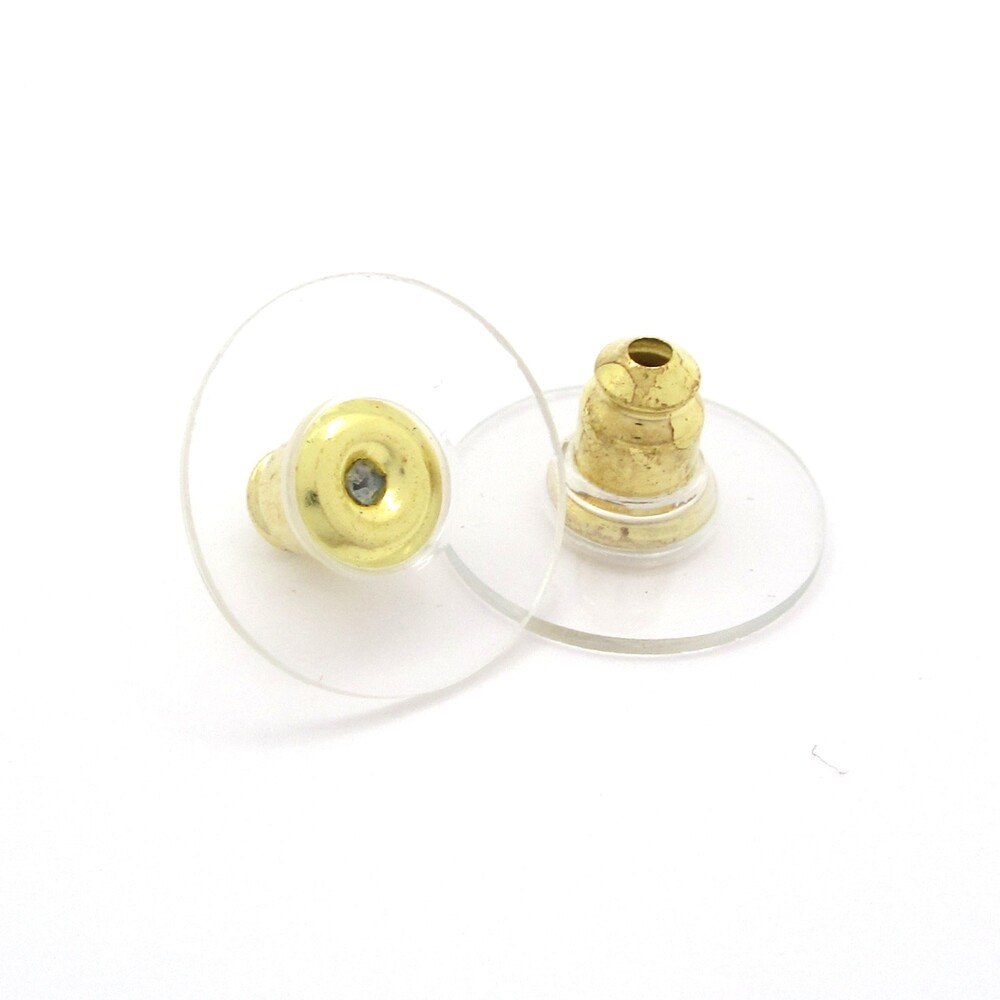 Chanel Coco Earrings Gold Light Blue Clear - Picture 6 of 7